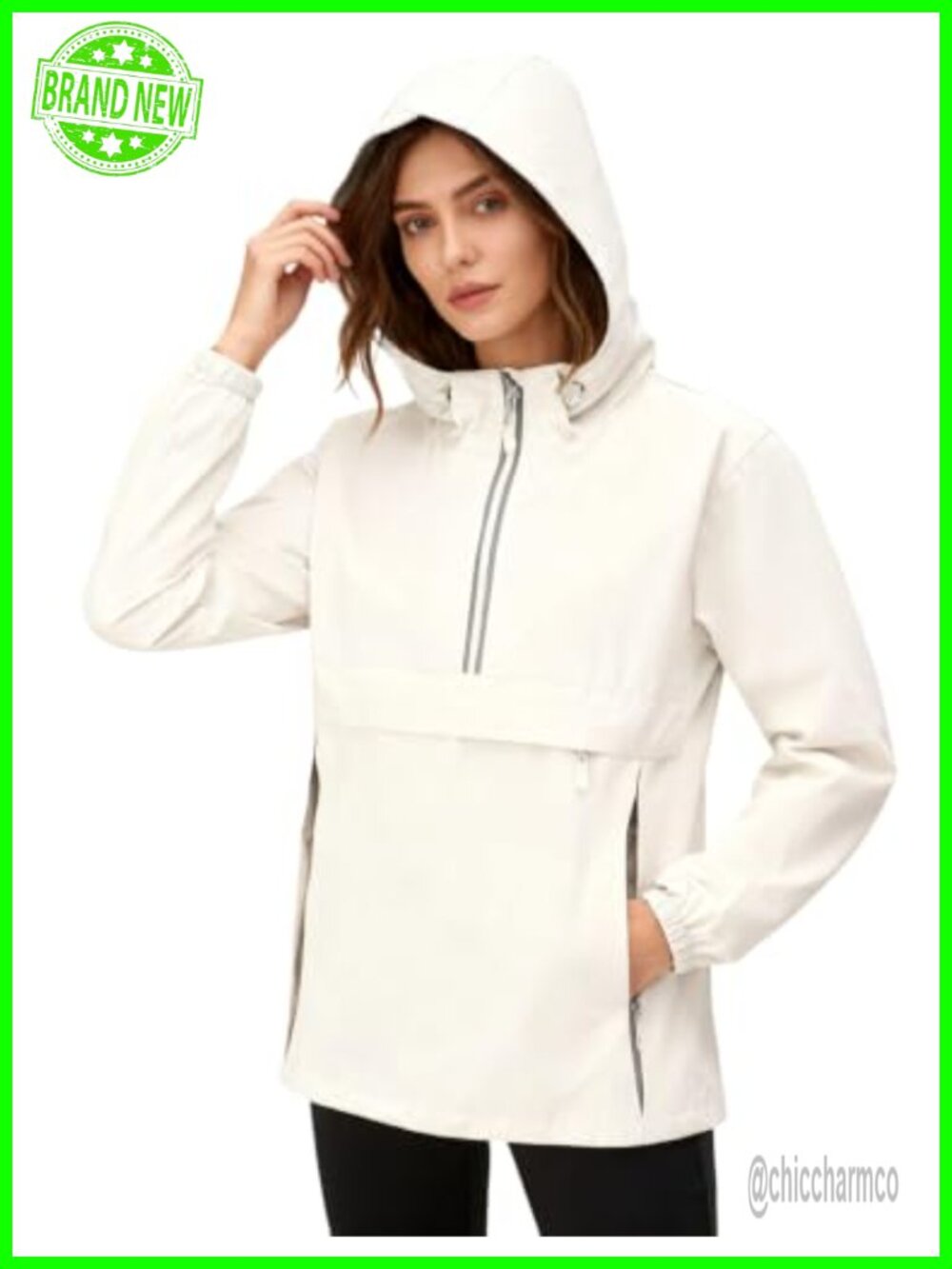 HALO RAIN Packable Womens Rain Jacket Pullover Raincoat with Hood